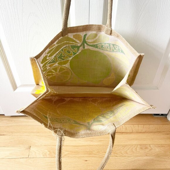 NEW Trader Joe’s Citrus Jute Bag - Lemon and Lime Design 13 x 8 x 17 inches - Picture 10 of 10
